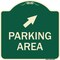 Signmission Parking Area with Upper Right Arrow Heavy-Gauge Aluminum Architectural Sign, 18" x 18", G-1818-23463 A-DES-G-1818-23463 - alternate 1